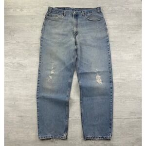 Vintage 90s Levis 550 Jeans Size 38x32 Blue Light Wash Denim Relaxed‎ Fit